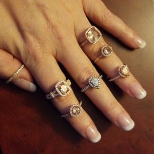 Morganite and Rose Gold Ring Bundle